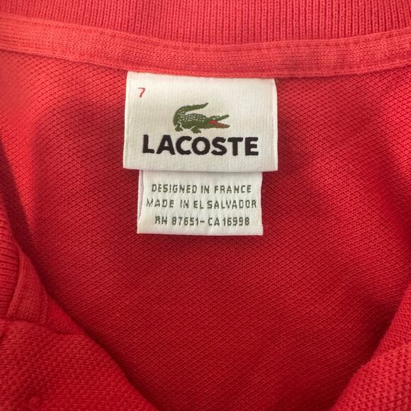 Lacoste Vintage Early 2000's Men's Alligator Polo Shirt Size 7 US 2XL Red Orange - Picture 3 of 9